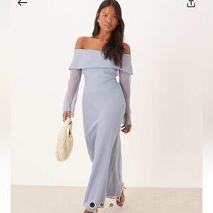 Dusky Blue Midi Dress